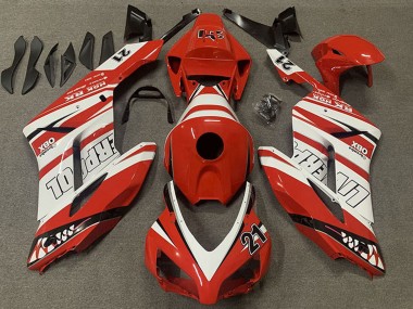 2004-2005 White Red Liverpool 21 Honda CBR1000RR Motorcycle Fairings Canada