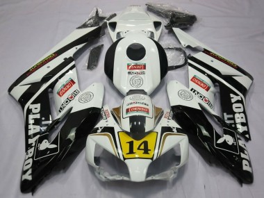 2004-2005 White Glossy Black Yellow Playboy 14 Honda CBR1000RR Motorcycle Fairings Canada