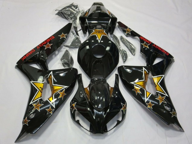 2006-2007 Glossy Black Star Energy Drink Honda CBR1000RR Motorcycle Fairings Canada
