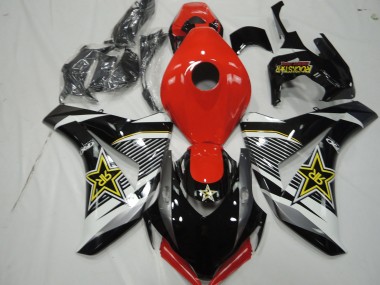 2008-2011 White Red Glossy Black RockStar Style Honda CBR1000RR Motorcycle Fairings Canada