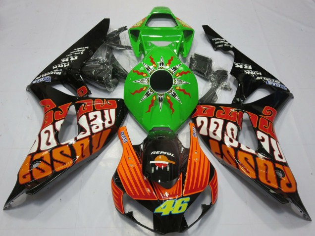 2006-2007 Green Orange Glossy Black Rossi 46 Honda CBR1000RR Motorcycle Fairings Canada