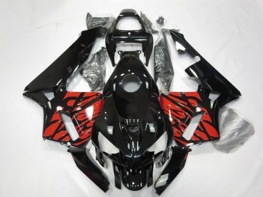 2005-2006 Glossy Black and Tribal Red Honda CBR600RR Motorcycle Fairings Canada