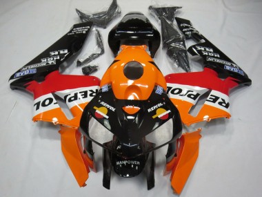 2005-2006 Orange Red White Black Bottom Repsol Honda CBR600RR Motorcycle Fairings Canada