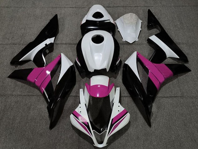 2007-2008 White Pink Glossy Black Honda CBR600RR Motorcycle Fairings Canada