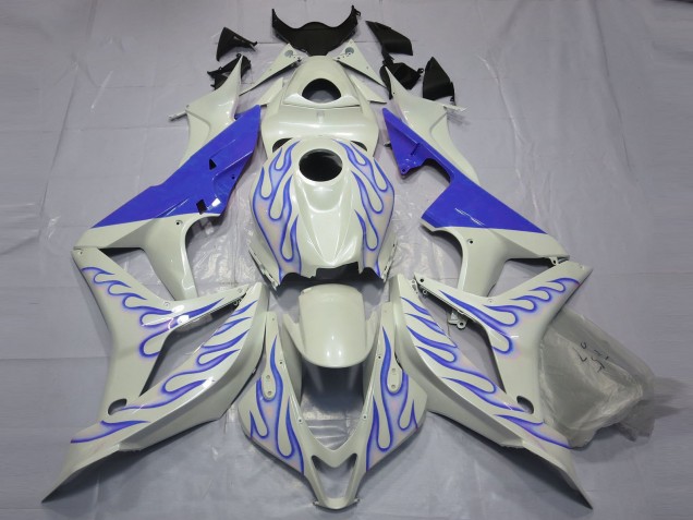 2007-2008 White Blue Flame Honda CBR600RR Motorcycle Fairings Canada