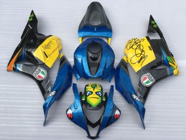 2009-2012 Blue Yellow Glossy Black Shark Honda CBR600RR Motorcycle Fairings Canada