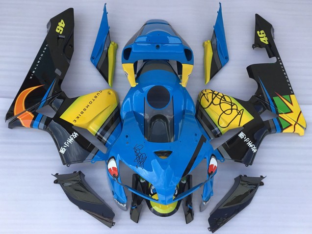 2005-2006 Blue Yellow Black Shark Honda CBR600RR Motorcycle Fairings Canada