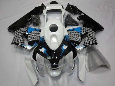 2003-2004 White Blue Glossy Black Splatter Honda CBR600RR Motorcycle Fairings Canada