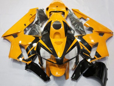 2005-2006 Bright Orange Glossy Black Design Honda CBR600RR Motorcycle Fairings Canada