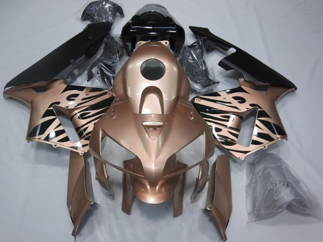 2005-2006 Glossy Black Bronze Flame Honda CBR600RR Motorcycle Fairings Canada