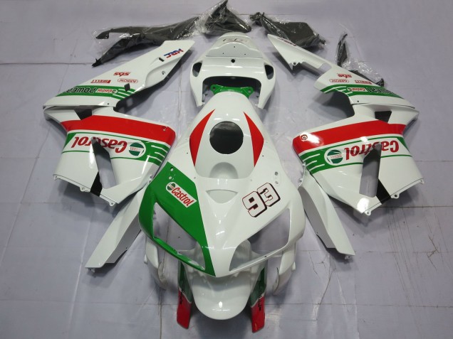 2005-2006 White Green Red Castrol 93 Honda CBR600RR Motorcycle Fairings Canada