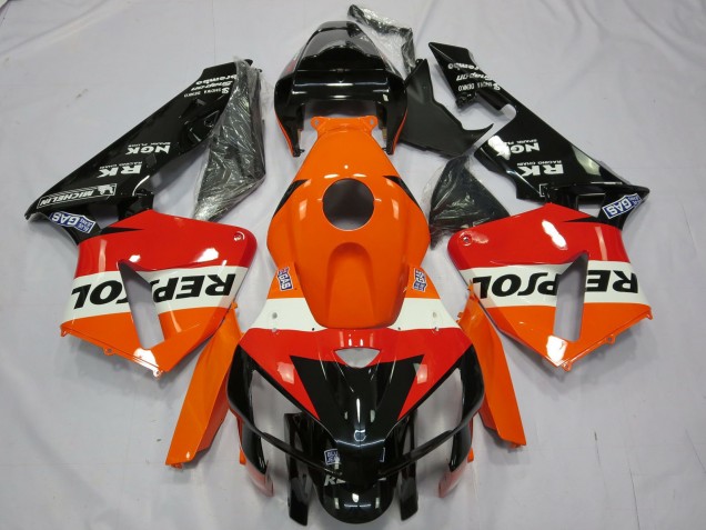 2005-2006 Orange White Red Glossy Black Repsol Honda CBR600RR Motorcycle Fairing Canada
