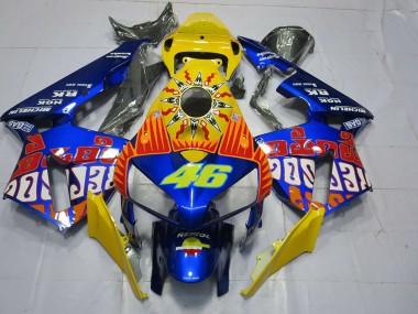 2005-2006 Yellow Blue Rossi 46 Honda CBR600RR Motorcycle Fairings Canada