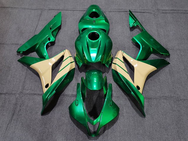 2007-2008 Emerald Green Tan Honda CBR600RR Motorcycle Fairings Canada