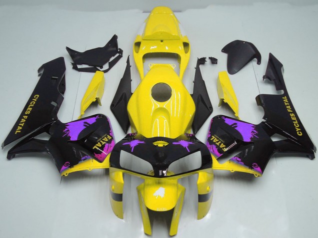2005-2006 Glossy Black Yellow Purple Splatter Honda CBR600RR Motorcycle Fairings Canada