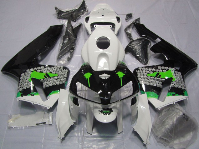 2005-2006 White Green Black Splatter Honda CBR600RR Motorcycle Fairings Canada
