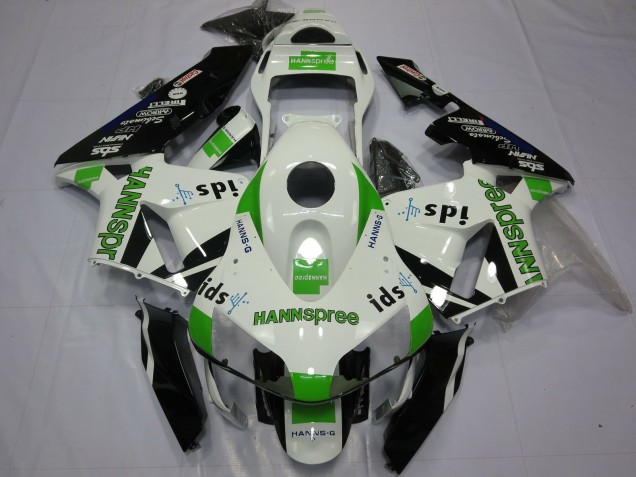 2003-2004 White Green Glossy Black Hannspree Honda CBR600RR Motorcycle Fairings Canada