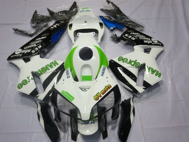 2005-2006 White Green Glossy Black HannSpree Honda CBR600RR Motorcycle Fairings Canada