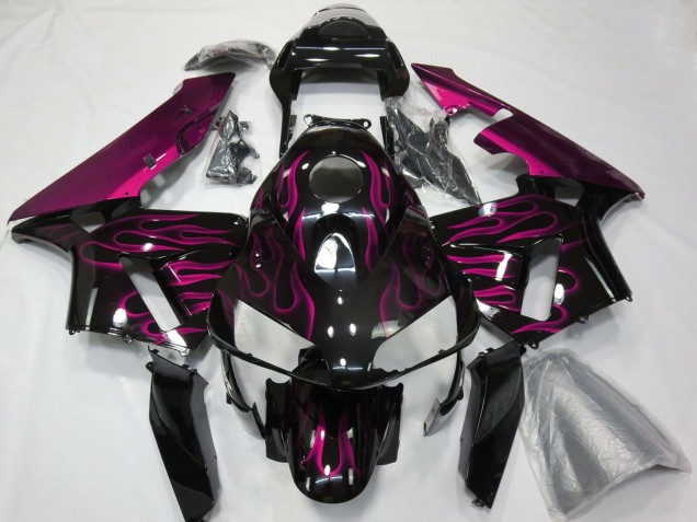 2003-2004 Glossy Black Purple Flame Honda CBR600RR Motorcycle Fairing Canada