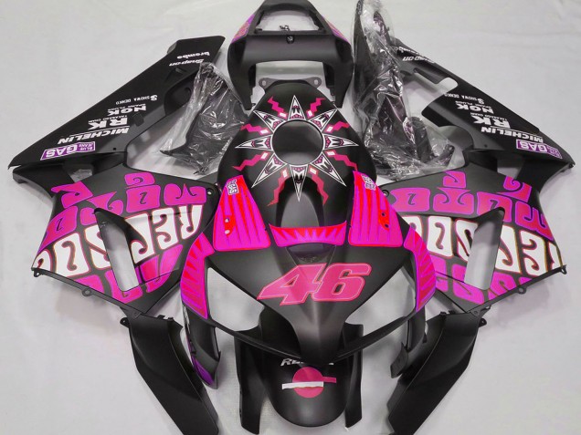 2003-2004 Hot Pink Glossy Black Rossi Repsol Honda CBR600RR Motorcycle Fairings Canada