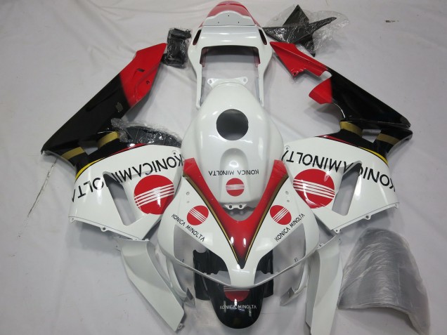 2003-2004 White Red Glossy Black Konica Minolta Honda CBR600RR Motorcycle Fairings Canada