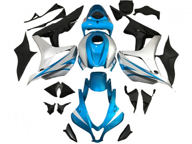 2007-2008 Silver Light Blue Glossy Black OEM Style Honda CBR600RR Motorcycle Fairings Canada