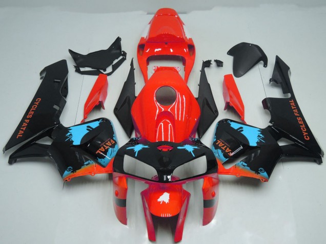 2005-2006 Red Light Blue Black Splatter Honda CBR600RR Motorcycle Fairings Canada