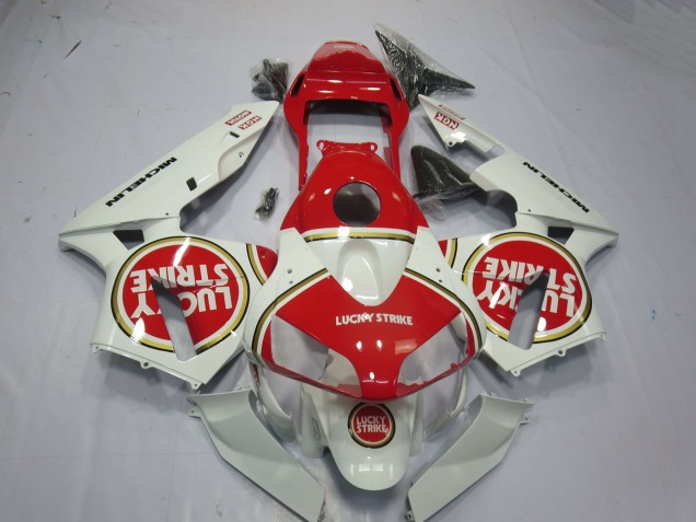 2003-2004 White Red Lucky Strike Honda CBR600RR Motorcycle Fairings Canada