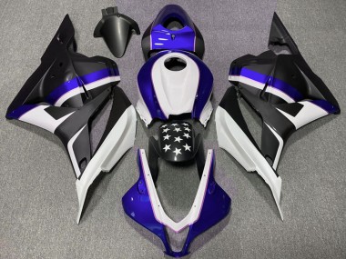 2009-2012 Dark Blue Matte Black Star Honda CBR600RR Motorcycle Fairings Canada