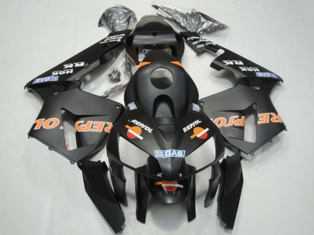 2003-2004 Matte Black Orange Repsol Honda CBR600RR Motorcycle Fairings Canada