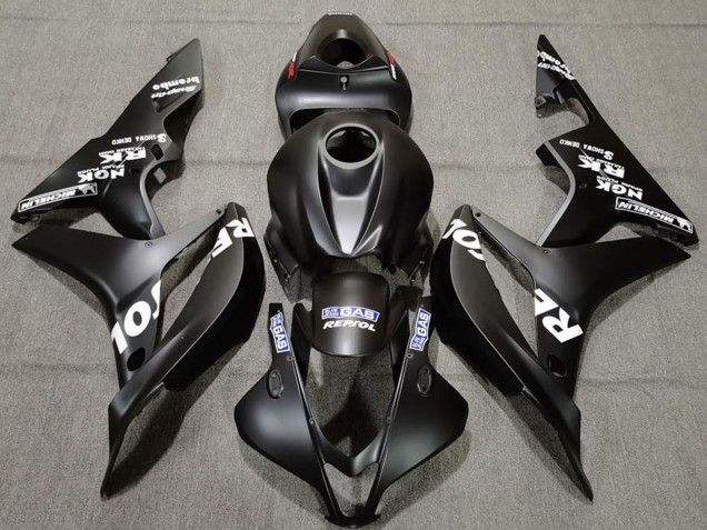 2007-2008 Matte Black White Repsol Honda CBR600RR Motorcycle Fairings Canada