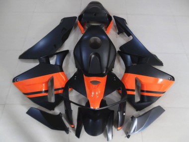 2005-2006 Matte Black Glossy Orange Honda CBR600RR Motorcycle Fairings Canada