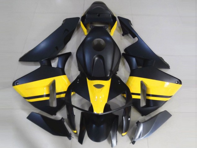 2005-2006 Matte Black Glossy Yellow Honda CBR600RR Motorcycle Fairings Canada