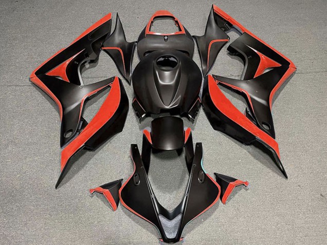 2007-2008 Red Matte Black Honda CBR600RR Motorcycle Fairing Canada