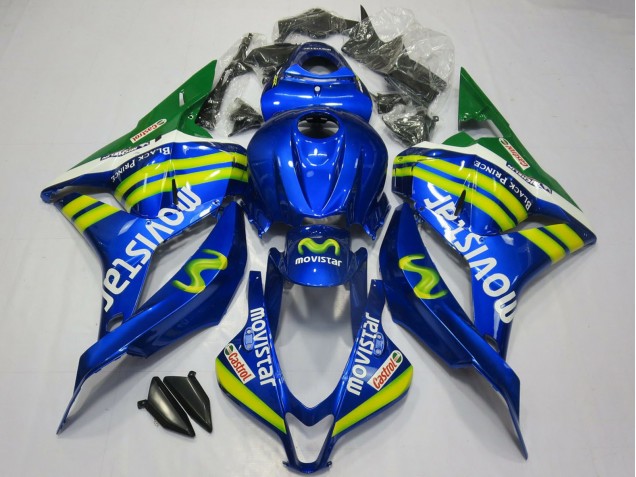 2009-2012 Blue Green MoviStar Honda CBR600RR Motorcycle Fairings Canada