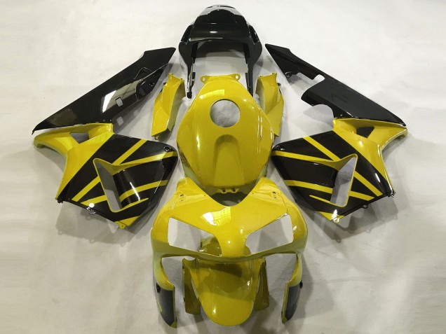2003-2004 Mustard Yellow Glossy Black Honda CBR600RR Motorcycle Fairings Canada