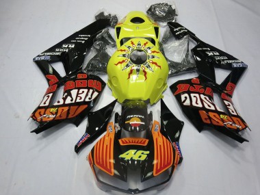 2013-2023 Yellow Orange Glossy Black Rossi 46 Honda CBR600RR Motorcycle Fairings Canada