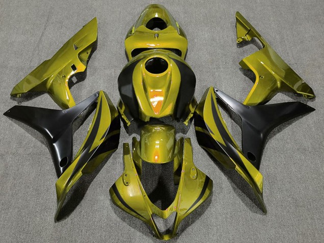 2007-2008 Gold Matte Black OEM Style Honda CBR600RR Motorcycle Fairings Canada