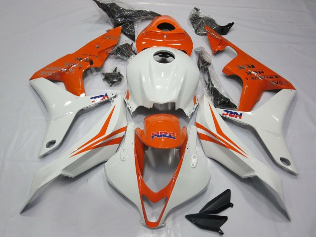 2007-2008 White Orange HRC Honda CBR600RR Motorcycle Fairings Canada