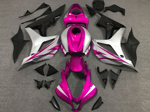 2007-2008 Silver Pink Glossy Black OEM Style Honda CBR600RR Motorcycle Fairings Canada