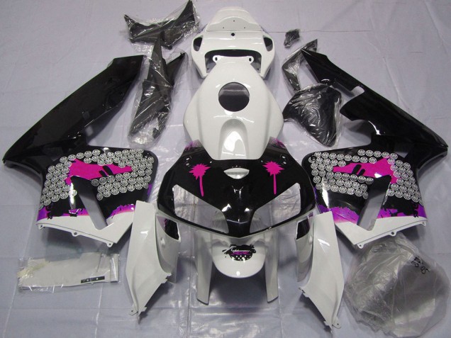2005-2006 Pink Splatter on Glossy Black Honda CBR600RR Motorcycle Fairings Canada