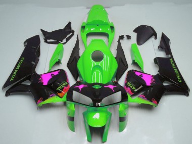 2005-2006 Pink Splatter on Green Honda CBR600RR Motorcycle Fairings Canada