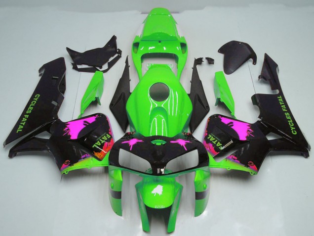 2005-2006 Pink Splatter on Green Honda CBR600RR Motorcycle Fairings Canada
