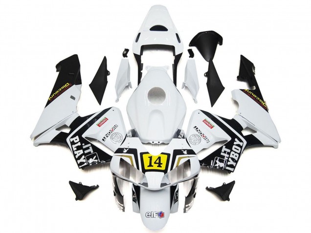 2003-2004 White Yellow Glossy Black Playboy 14 Honda CBR600RR Motorcycle Fairings Canada