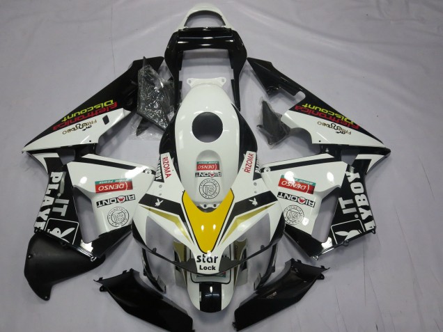 2003-2004 White Yellow Glossy Black Playboy Style Honda CBR600RR Motorcycle Fairings Canada