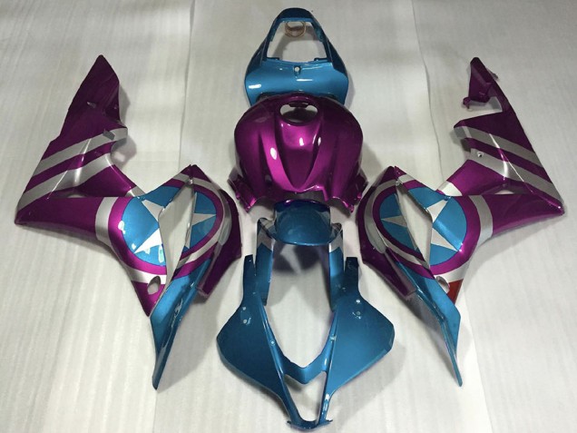 2007-2008 Purple Light Blue Captain America Honda CBR600RR Motorcycle Fairings Canada