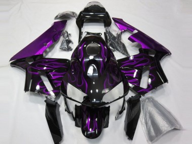 2003-2004 Glossy Black Purple Flame Honda CBR600RR Motorcycle Fairings Canada