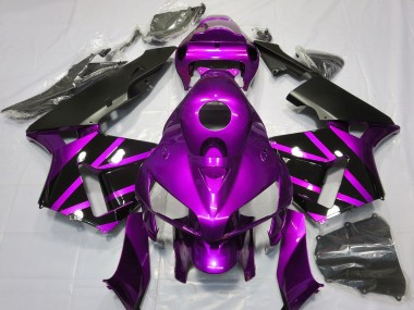 2005-2006 Purple Glossy Black Design Honda CBR600RR Motorcycle Fairings Canada