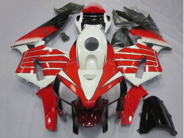 2005-2006 White Red Black Large Stripe Honda CBR600RR Motorcycle Fairings Canada