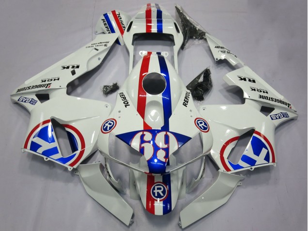 2003-2004 White Red Blue Repsol 69 Honda CBR600RR Motorcycle Fairings Canada